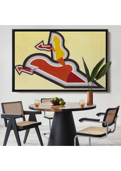 Çerçeveli Kanvas Tablo, Joseph Schillinger - Ritim Çalışması - Study In Rhythm: Red And GOLD-7136