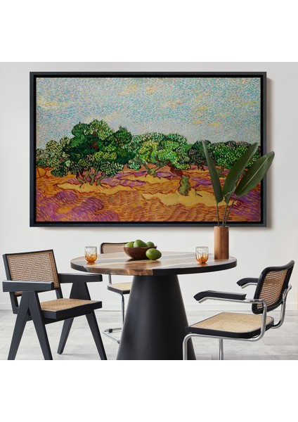 Çerçeveli Dekoratif Kanvas Tablo, Vincent Willem Van Gogh - Zeytin Ağaçları - Olive TREES-7155