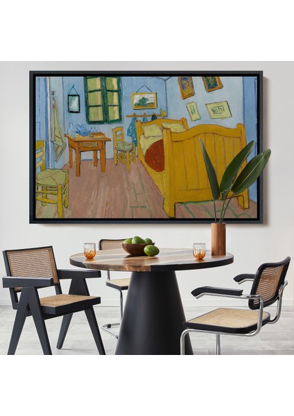 Çerçeveli Dekoratif Kanvas Tablo, Vincent Van Gogh - Arlesda Yatak Odası - Bedroom In ARLES-7179