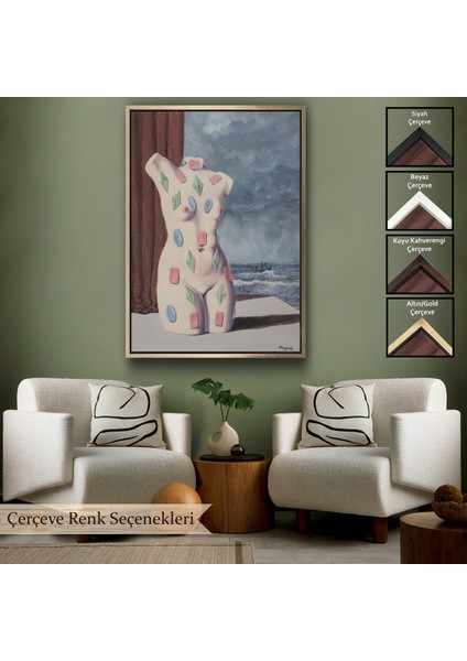 Çerçeveli Dekoratif Kanvas Tablo, Rene Magritte - Su Damlası TABLOSU-7345