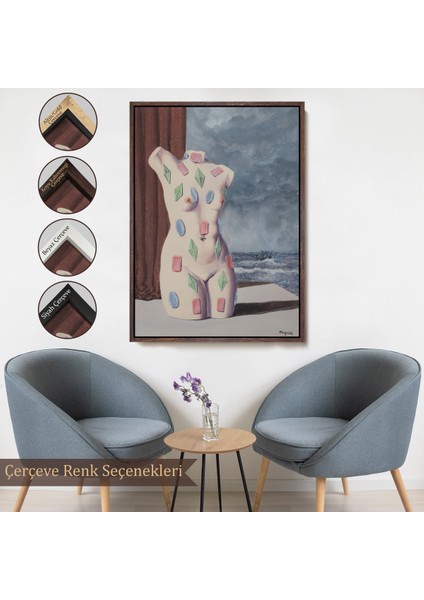 Çerçeveli Dekoratif Kanvas Tablo, Rene Magritte - Su Damlası TABLOSU-7345