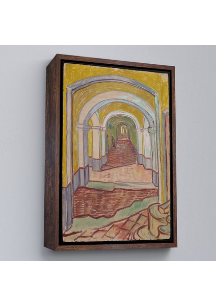 Çerçeveli Kanvas Tablo, Vincent Van Gogh - Akıl Hastanesi Koridor Girişi Corridor In The ASYLUM-7474