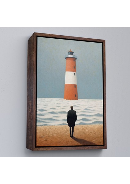 Çerçeveli Dekoratif Kanvas Tablo, Sahilde Tefekkür Eden Adam TABLOSU-7507 fiyatları