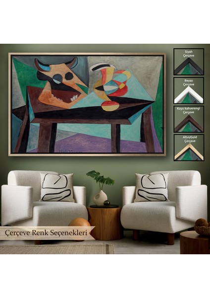 Çerçeveli Dekoratif Kanvas Tablo, Pablo Picasso - Boğa Kafası TABLO-7103