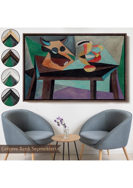 Çerçeveli Dekoratif Kanvas Tablo, Pablo Picasso - Boğa Kafası TABLO-7103