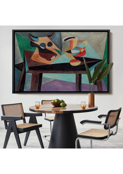 Çerçeveli Dekoratif Kanvas Tablo, Pablo Picasso - Boğa Kafası TABLO-7103