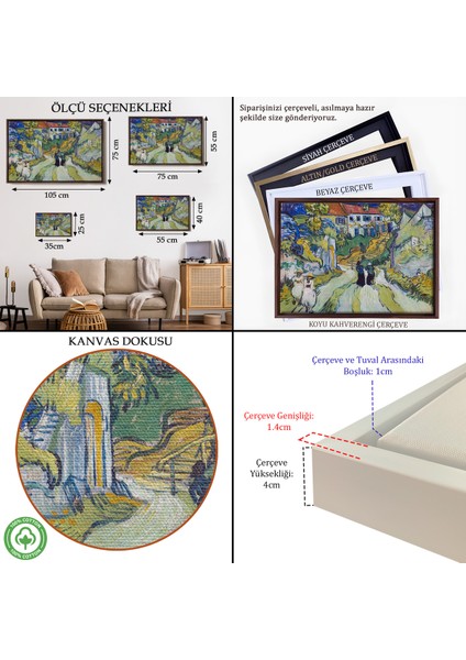 Çerçeveli Kanvas Tablo, Vincent Willem Van Gogh - Auversdeki Merdiven - Stairway At AUVERS-7158 indirimleri