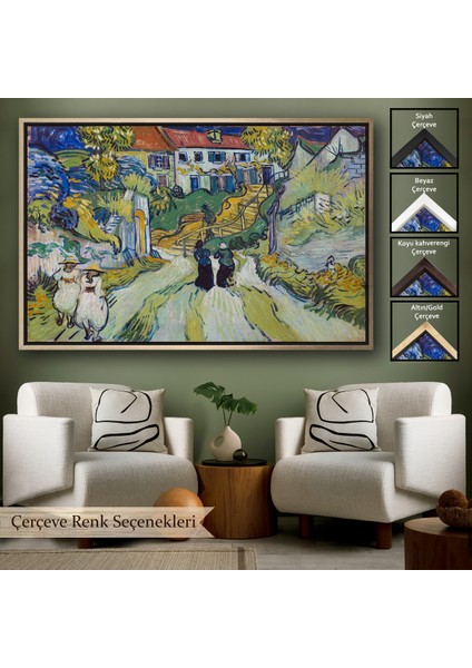 Çerçeveli Kanvas Tablo, Vincent Willem Van Gogh - Auversdeki Merdiven - Stairway At AUVERS-7158