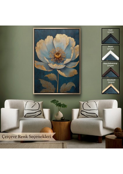 Çerçeveli Dekoratif Kanvas Tablo, Dekoratif Çiçek TABLOSU-7626