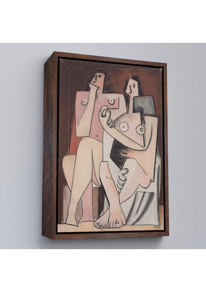 Çerçeveli Dekoratif Kanvas Tablo, Pablo Picasso - Adam ve Kadın Soyut Tablosu - Homme Et FEMME-7329