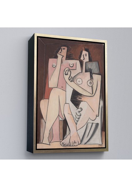 Çerçeveli Dekoratif Kanvas Tablo, Pablo Picasso - Adam ve Kadın Soyut Tablosu - Homme Et FEMME-7329 fiyatları