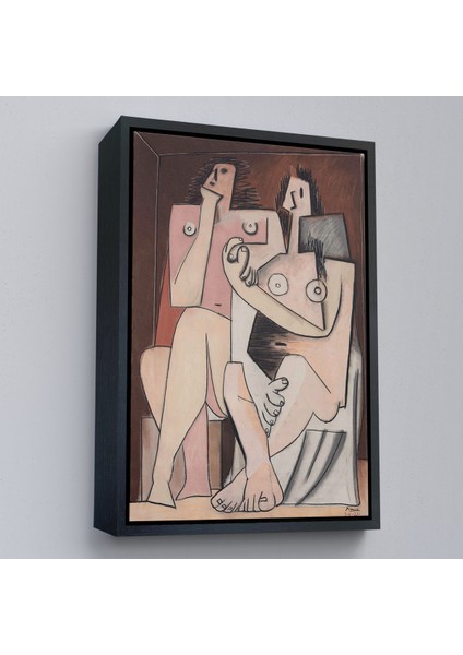 Çerçeveli Dekoratif Kanvas Tablo, Pablo Picasso - Adam ve Kadın Soyut Tablosu - Homme Et FEMME-7329 modelleri