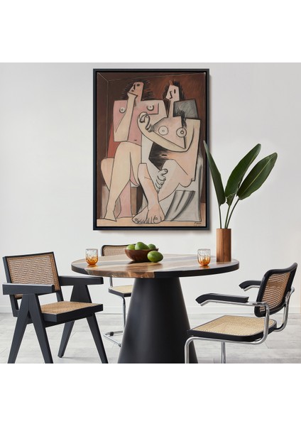 Çerçeveli Dekoratif Kanvas Tablo, Pablo Picasso - Adam ve Kadın Soyut Tablosu - Homme Et FEMME-7329