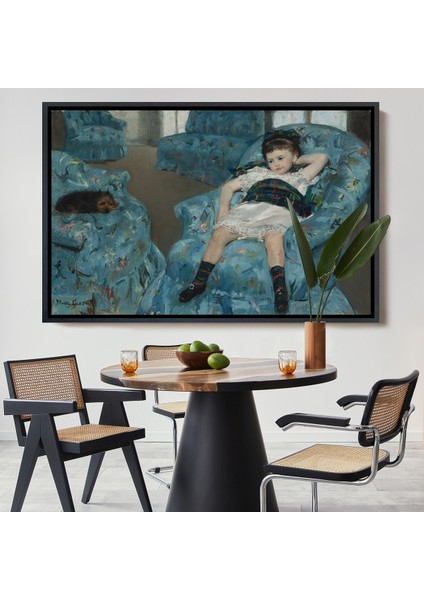 Çerçeveli Kanvas Tablo, Mary Cassatt - Mavi Koltuktaki Küçük Kız-Little Girl In A Blue ARMCHAIR-7098