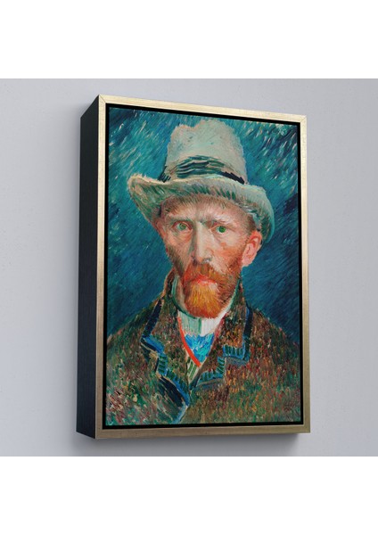 Çerçeveli Dekoratif Kanvas Tablo, Vincent Van Gogh - Hasır Şapkalı Otoportre TABLOSU-7452 fiyatları