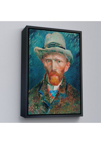 Çerçeveli Dekoratif Kanvas Tablo, Vincent Van Gogh - Hasır Şapkalı Otoportre TABLOSU-7452 modelleri