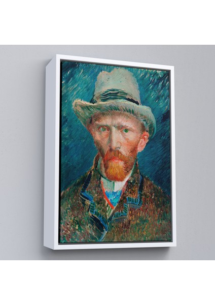 Çerçeveli Dekoratif Kanvas Tablo, Vincent Van Gogh - Hasır Şapkalı Otoportre TABLOSU-7452 fırsatları