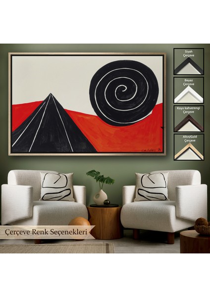 Çerçeveli Dekoratif Kanvas Tablo, Alexander Calder-Piramit ve Sarmal Tablo - Pyramid And SPIRAL-7111