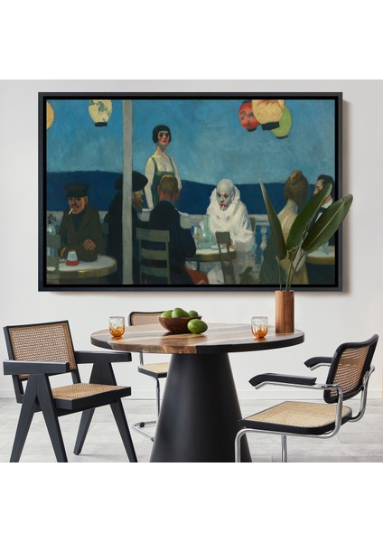 Çerçeveli Dekoratif Kanvas Tablo, Edward Hopper - Mavi Gece TABLO-7131