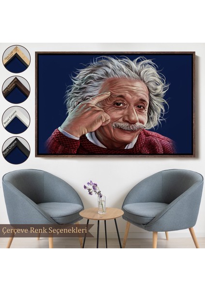 Çerçeveli Dekoratif Kanvas Tablo, Albert Einstein TABLOSU-7252