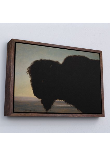 Çerçeveli Dekoratif Kanvas Tablo, Albert Bierstadt - Bufalo Kafası TABLOSU-7254 fiyatları