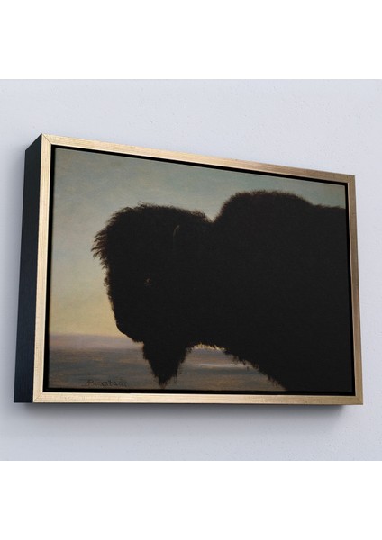 Çerçeveli Dekoratif Kanvas Tablo, Albert Bierstadt - Bufalo Kafası TABLOSU-7254 modelleri