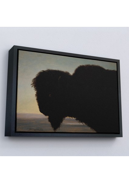 Çerçeveli Dekoratif Kanvas Tablo, Albert Bierstadt - Bufalo Kafası TABLOSU-7254 fırsatları