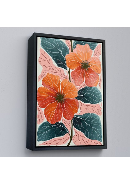 Çerçeveli Dekoratif Kanvas Tablo, Şakayık Çiçekleri TABLO-7640