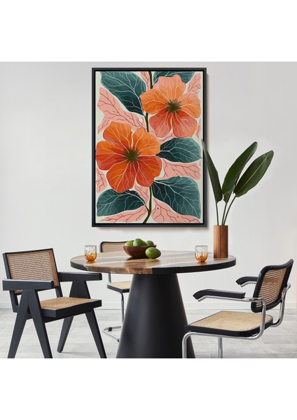 Çerçeveli Dekoratif Kanvas Tablo, Şakayık Çiçekleri TABLO-7640