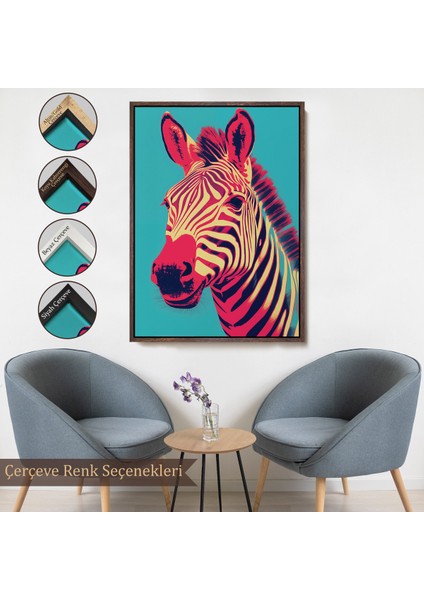 Çerçeveli Dekoratif Kanvas Tablo, Zebra TABLOSU-7642