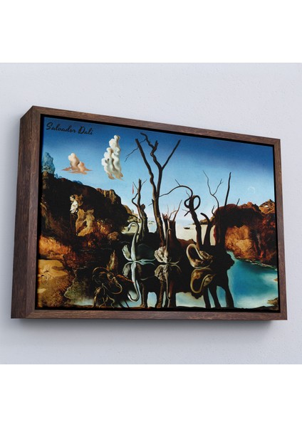 Çerçeveli Tablo, Salvador Dali - Filleri Yansıtan Kuğular Tablo - Swans Reflecting ELEPHANTS-7118