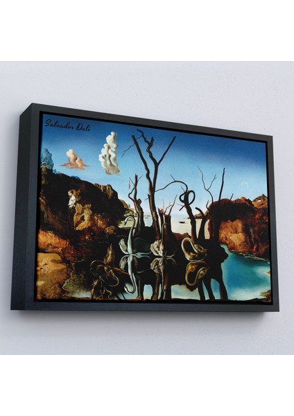 Çerçeveli Tablo, Salvador Dali - Filleri Yansıtan Kuğular Tablo - Swans Reflecting ELEPHANTS-7118 modelleri