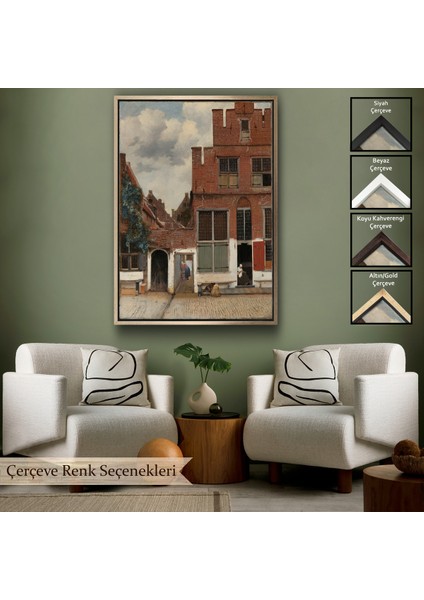 Çerçeveli Dekoratif Kanvas Tablo, Johannes Vermeer - Küçük Sokak TABLOSU-7472