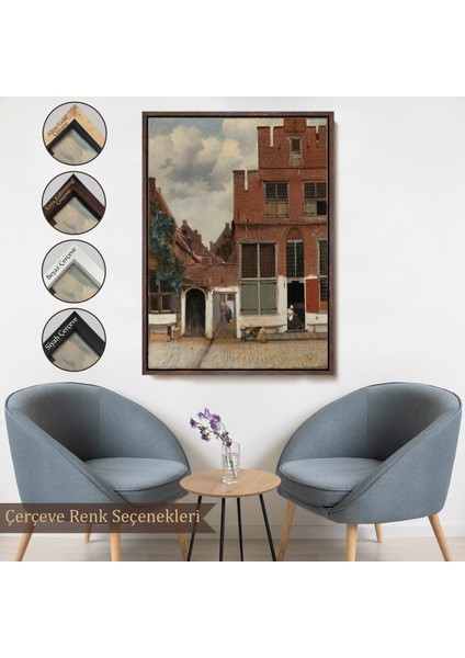 Çerçeveli Dekoratif Kanvas Tablo, Johannes Vermeer - Küçük Sokak TABLOSU-7472