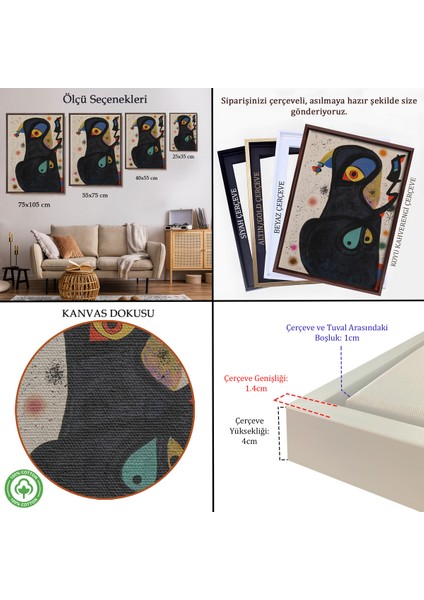 Çerçeveli Dekoratif Kanvas Tablo, Citon Joan Miro - Vladimir TABLO-7484 indirimleri