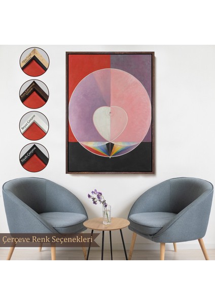 Çerçeveli Dekoratif Kanvas Tablo, Hilma Af Klint - Güvercinler Tablosu - DOVES-7284