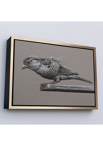 Çerçeveli Dekoratif Kanvas Tablo, Özgürlük Tablosu - Kanatları Bağlı KUŞ-7203 modelleri