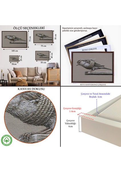 Çerçeveli Dekoratif Kanvas Tablo, Özgürlük Tablosu - Kanatları Bağlı KUŞ-7203 indirimleri