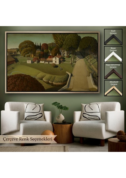 Çerçeveli Dekoratif Kanvas Tablo, Herbert Hoover'ın Doğduğu Yer West Branch TABLO-7140