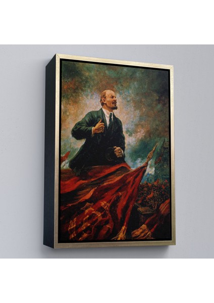 Çerçeveli Dekoratif Kanvas Tablo, Sovyet Lideri Vladimir Lenin TABLO-7677