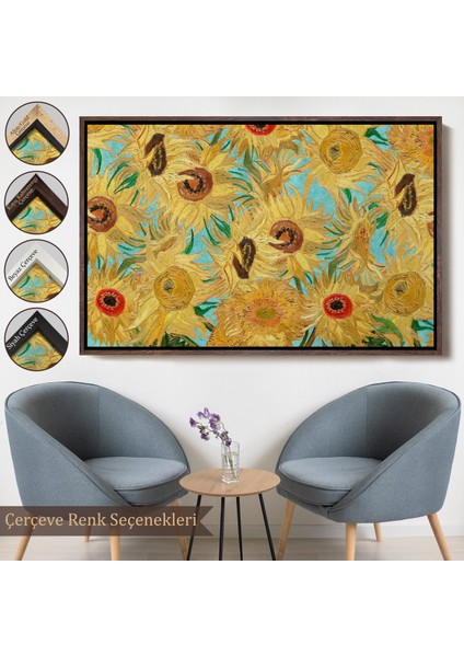 Çerçeveli Dekoratif Kanvas Tablo, Vincent Van Gogh - Ayçiçekleri TABLO-7174