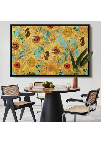 Çerçeveli Dekoratif Kanvas Tablo, Vincent Van Gogh - Ayçiçekleri TABLO-7174