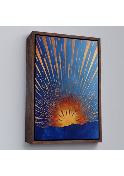 Çerçeveli Dekoratif Kanvas Tablo, Soyut Güneş TABLOSU-7582