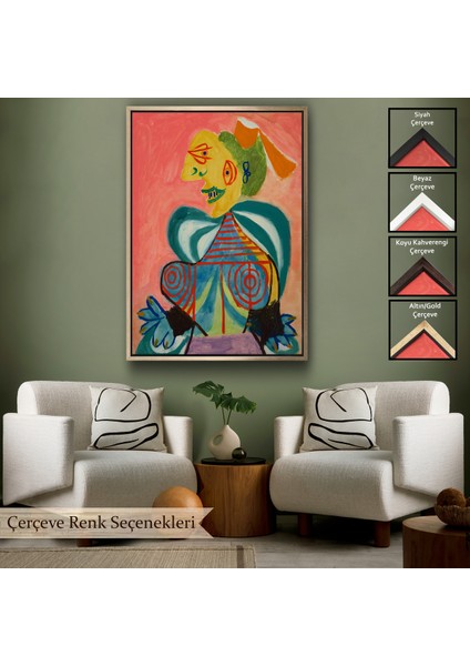 Çerçeveli Dekoratif Kanvas, Pablo Picasso - Lee Miller'ın Arlesienne Rolündeki Portre TABLOSU-7341