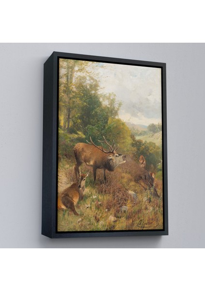 Çerçeveli Dekoratif Kanvas Tablo, Bağıran Geyik TABLOSU-7384