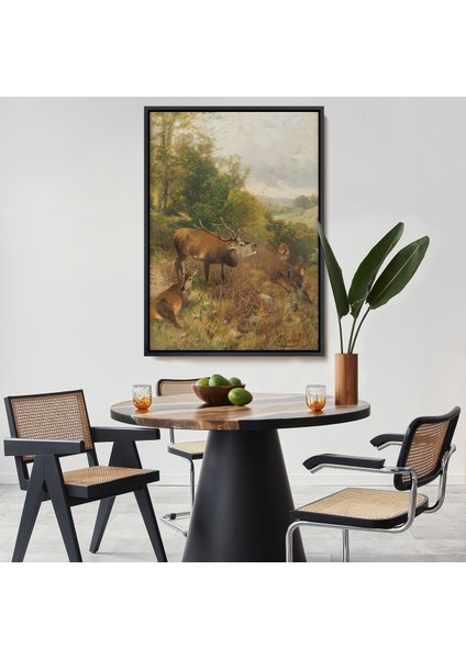 Çerçeveli Dekoratif Kanvas Tablo, Bağıran Geyik TABLOSU-7384