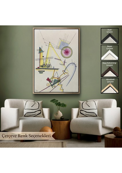 Çerçeveli Dekoratif Kanvas Tablo, Wassily Kandinsky - Hassas Ruh TABLOSU-7499