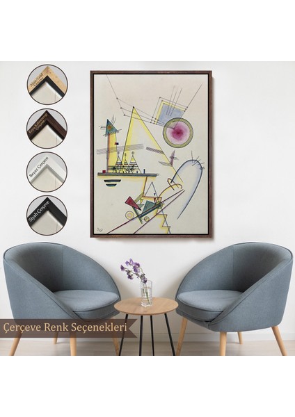 Çerçeveli Dekoratif Kanvas Tablo, Wassily Kandinsky - Hassas Ruh TABLOSU-7499