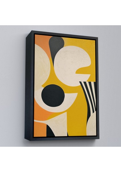 Çerçeveli Dekoratif Kanvas Tablo, Sarı Siyah Tonlu Soyut TABLO-7627 modelleri