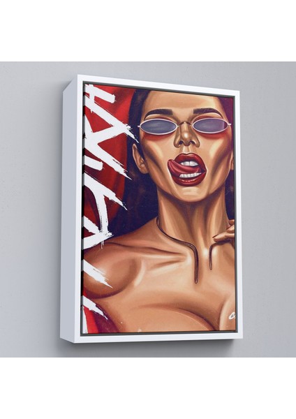 Çerçeveli Dekoratif Kanvas Tablo, Gözlüklü Kadın TABLOSU-7719 fırsatları